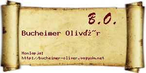 Bucheimer Olivér névjegykártya